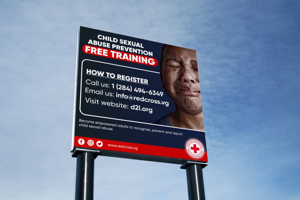 red cross billboard mock up